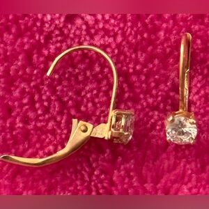 14k CZ Leverback earrings
